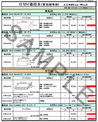 仕切り価格表人工木材