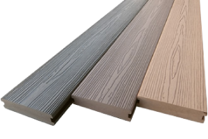 高強度　樹脂擬木　高耐久リブ付き無垢デッキ材