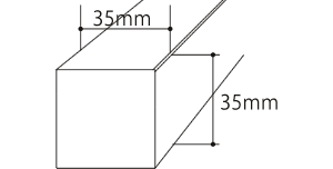 ３５角サイズ Eee-Louver（イールーバー）の断面図