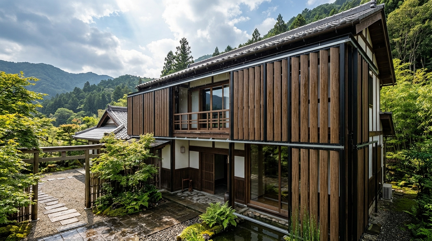 人工木ルーバーは屋外でも本当に使える？雨・紫外線・風への耐久性を徹底解説